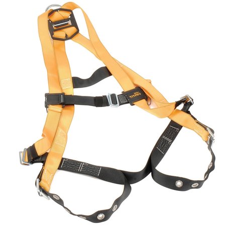 Honeywell Miller Titan Non-Stretch Harness, Tongue Buckle Legs, Orange T4500/UAK